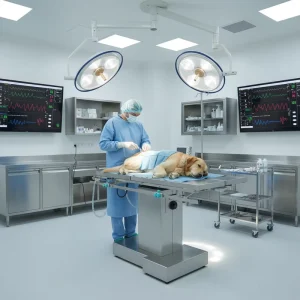 V Type Constant Temperature Veterinary Operating Table 304 Stainless Steel Pet Surgery Table for Animal Clinic