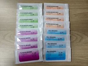 Veterinary Consumables 5/0 4/0 3/0 2/0 75cm Non Absorbable Suture Nylon Silk Polypropylene Polyester Manual Suture Practice Use