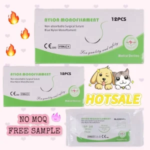 Veterinary Diagnostic Equipment Chinese Factory Nylon Suture Thread With Needle