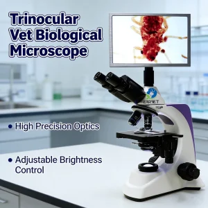 Veterinary Equipment LCD Digital Optical Microscope Vet Biological Trinocular Microscope