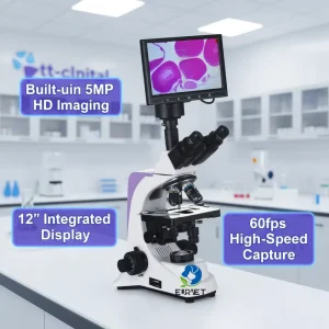 Veterinary Equipment LCD Digital Optical Microscope Vet Biological Trinocular Microscope