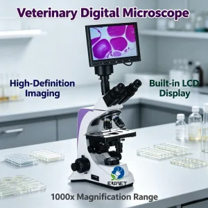 Veterinary Equipment Professional Digital Optical Microscope with Trinocular Head