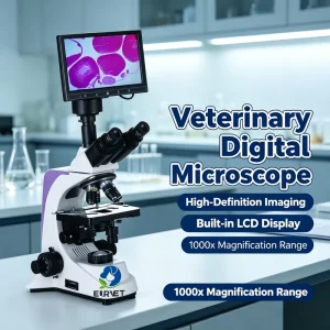 Veterinary Equipment Trinocular Biological Compound Microscope for Laboratory Use