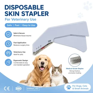 Veterinary Skin Stapler for Pet Surgery High Efficiency Wound Closure Tool for Animal Clinics Hospitals