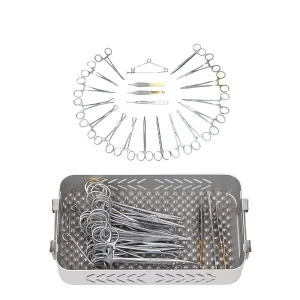Veterinary Soft Tissue Instrument Set E001 304 Stainless Steel General Surgery Kit for Dogs Cats Small Animals