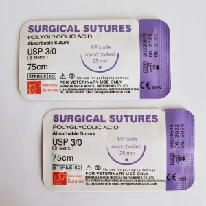 Veterinary Surgical Instruments Disposable Absorbable Polyglactin PGA Veterinary Needle Surgical Suture Thread