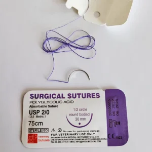 Veterinary Surgical Instruments Sterile Medical Surgical Veterinary Needle PGA Monofilament Absorbable Sterilized
