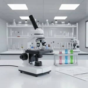 XSP 104 Laboratory Monocular Biological Optical Microscope With Double Laver Mechanical Stage