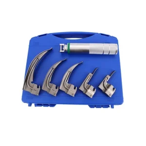 Surgical Tools Diagnostic Fiber Optic Laryngoscopes Set Medical Curved Straight Blade Kits For Dentists